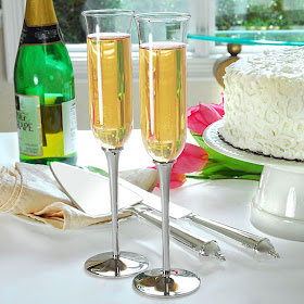 Cathy's Concepts Champagne Flutes and Cake Server Set