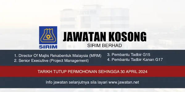 Jawatan Kosong SIRIM Berhad 2024