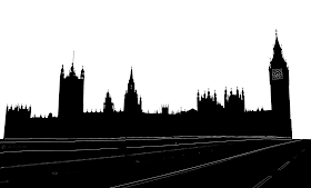 westminster palace or british parliament silhouette