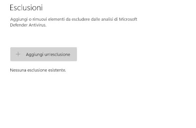 Esclusioni Defender