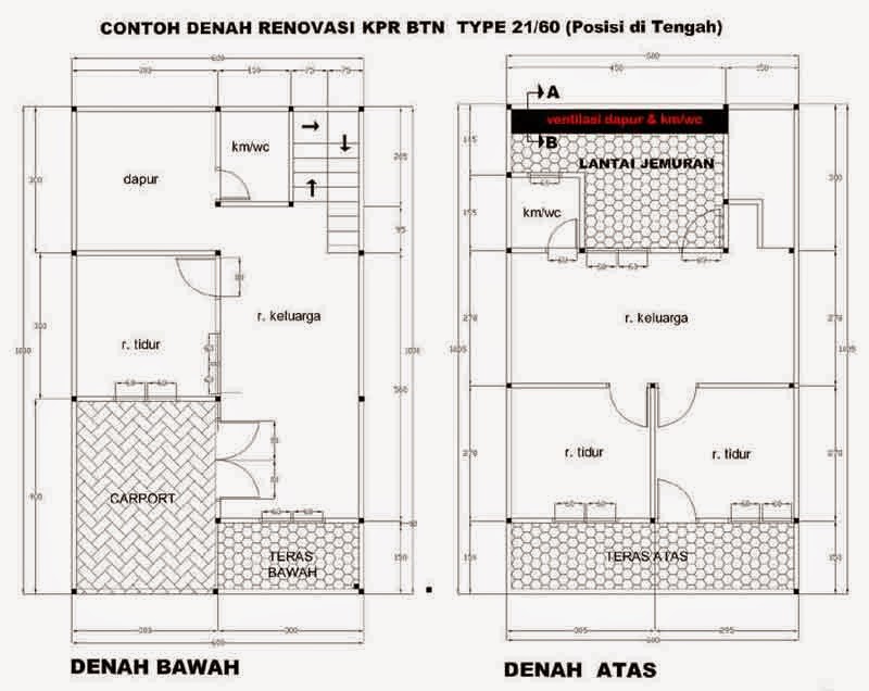 denah rumah type 21