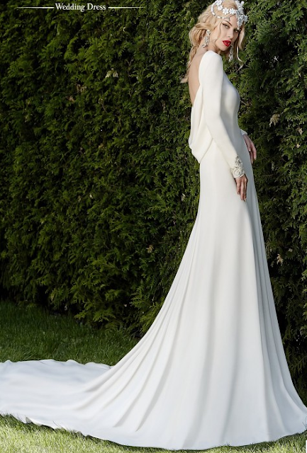http://www.cocomelody.com/pretty-sheath-column-bateau-natural-court-train-stretch-crepe-ivory-long-sleeve-open-back-wedding-dress-draped-01010.html