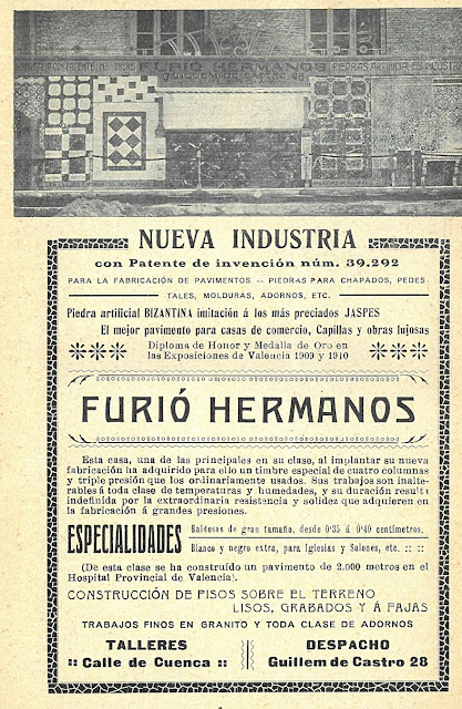 Anuncio de Furió Hermanos en 1912. Feria de Valencia.