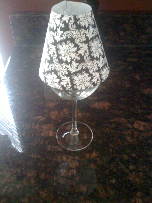 Wine glass lamp shade template