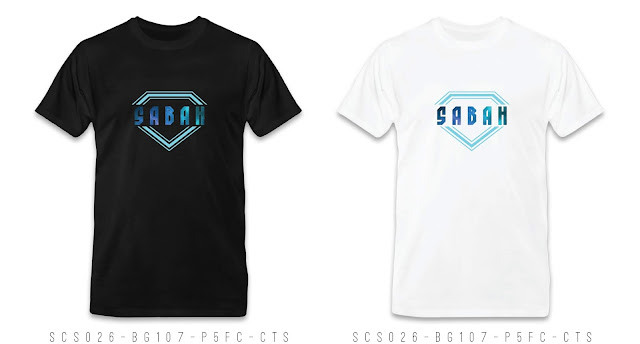 SCS026-BG107-P5FC-CTS Sabah T Shirt Design Sabah T shirt Printing Custom T Shirt Courier To Sabah Malaysia