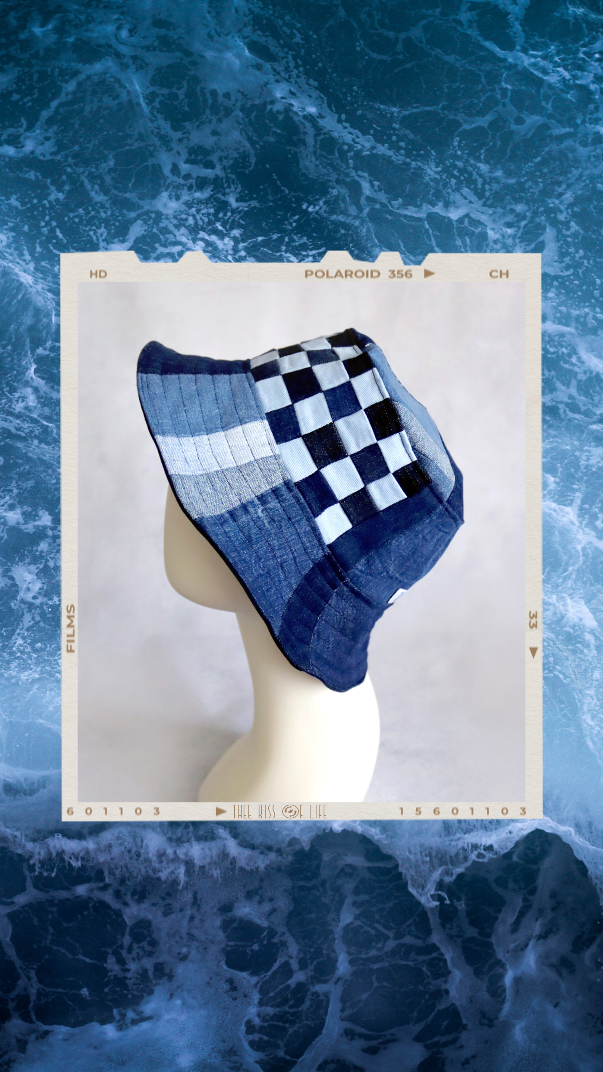 In thee shop: Upcycled Denim Patchwork Reversible Bucket Hats