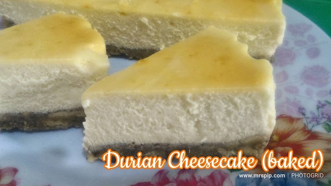 resipi simple durian cheese cake