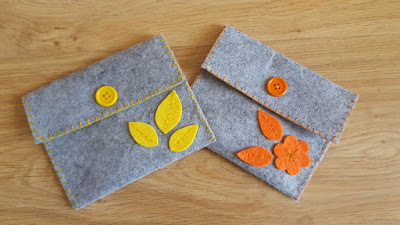 Embellished felt pouches