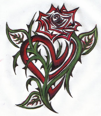 tribal rose tattoo 2