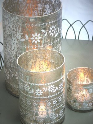 Pictures of CANDLE HOLDERS--MERCURY GLASS FROM INDIA