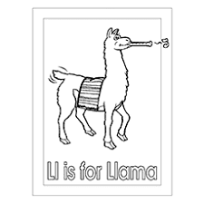 Ll For Llama Coloring Sheet Alphabets