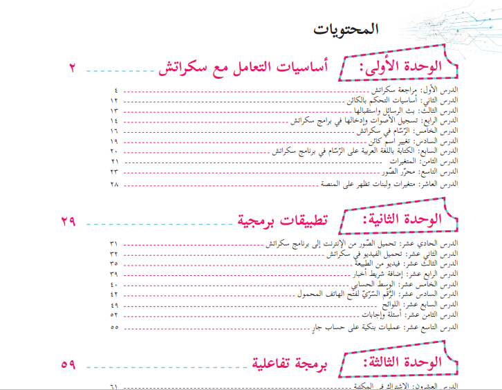 كتاب البرمجة للصف التاسع 2018 - 2019