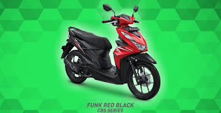 Tampilan Warna Honda Beat Terbaru CBS Funk Red Black