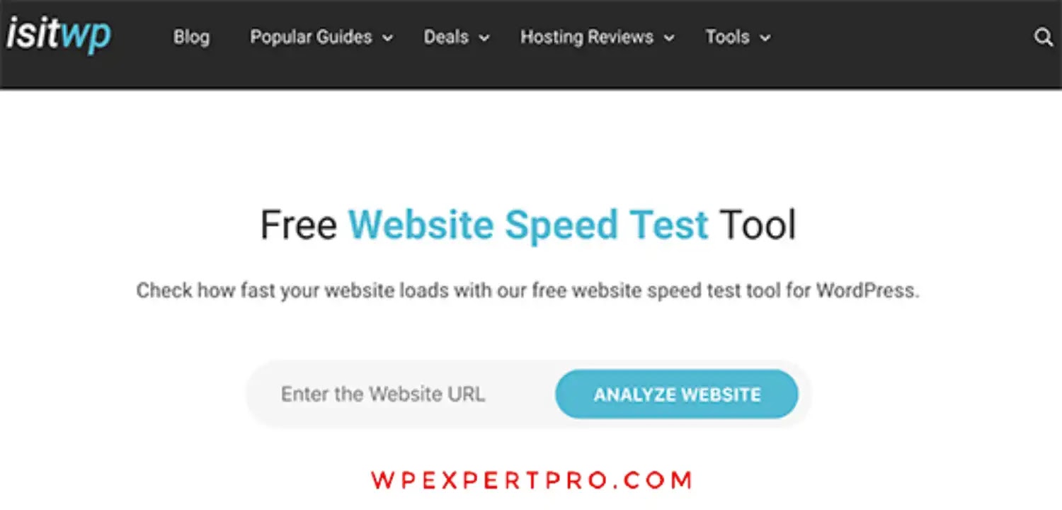 IsItWP is a speed test tool for WordPress.