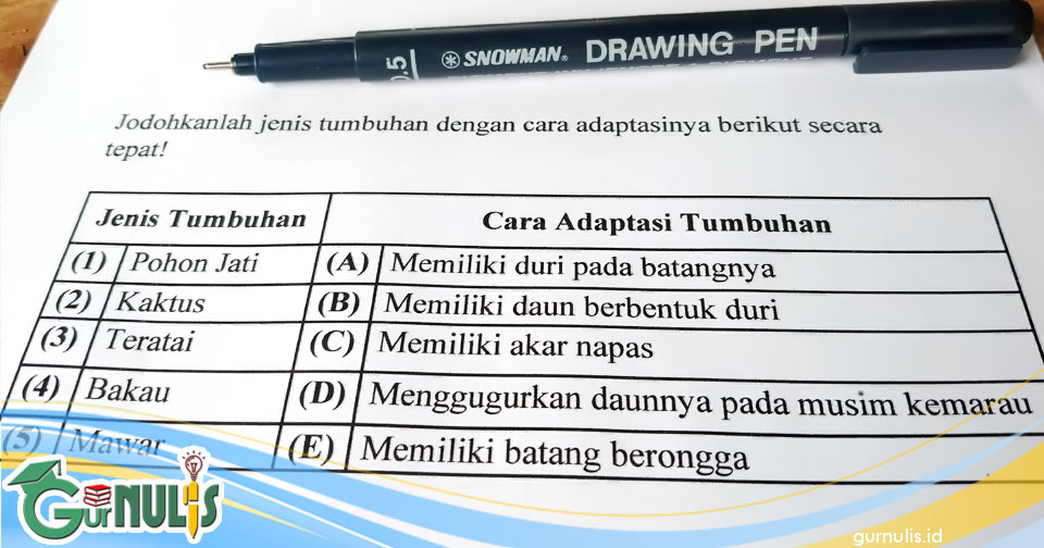 Kaidah Penulisan Soal Menjodohkan - www.gurnulis.id