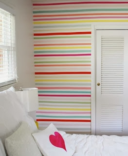 kids bedroom washi tape wall coverings