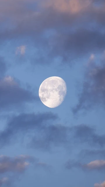 Free Moon, Evening Sky, Clouds Wallpaper