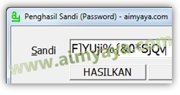  Gambar: Contoh Password / sandi hasil generasi aplikasi