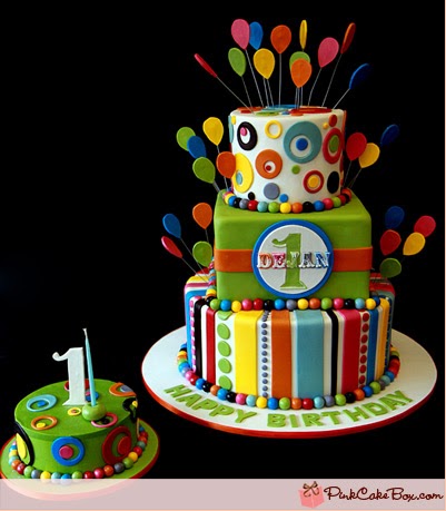 Carnival Birthday Cakes on Blog Pinkcakebox Com Carnival Themed 1st Birthday Cake 2011 07 24 Htm