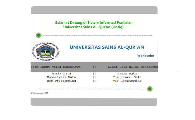 Aplikasi Informasi Penilaian Mahasiswa Berbasis Web PHP - Sederhana