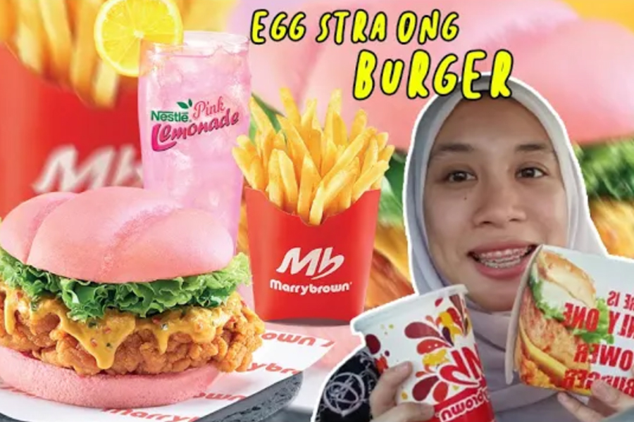 marrybrown, burger pink marrybrown, food review, burger terbaru marrybrown, Marrybrown Egg-Stra Ong Burger