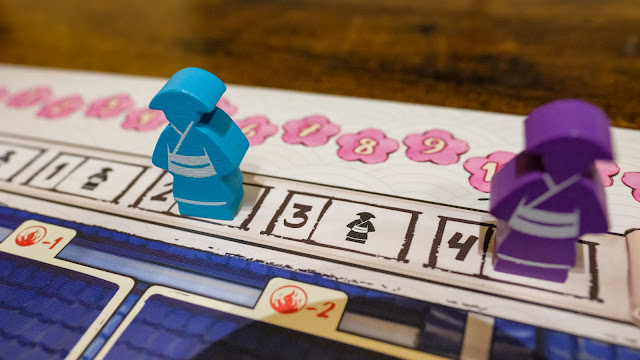 iki board game 江戶職人物語 桌遊 生活方式軌表示你下一階段要走幾步