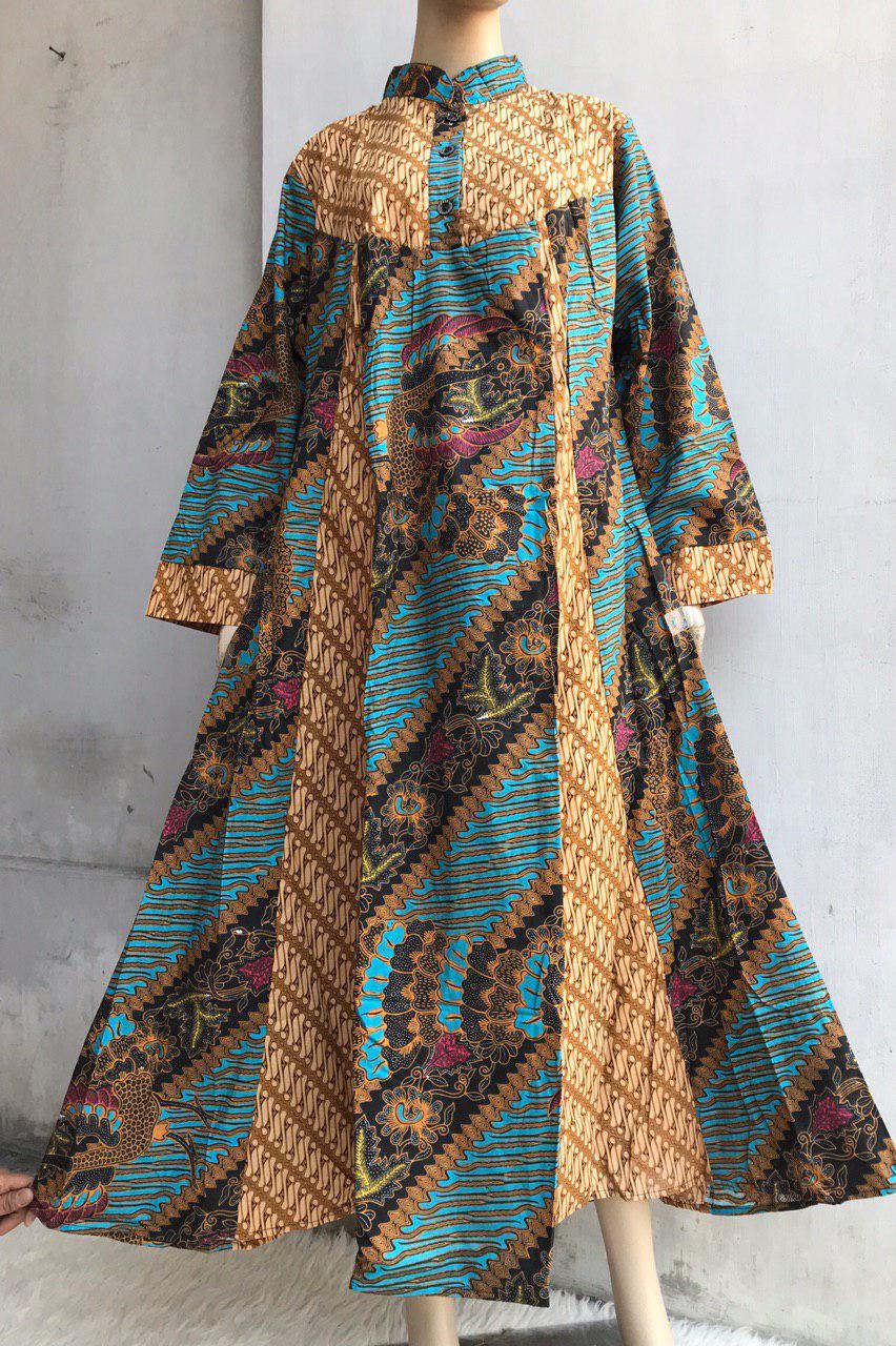 Motif Gamis  Batik  Parang Boket yang Elegan