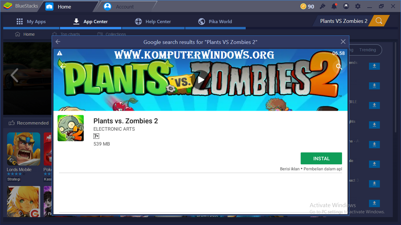 Cara Download Install Plants Vs Zombies 2 Di Pc Win 10 81 8 7 Xp