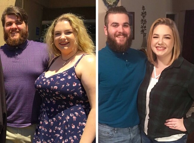 21 Before And After Photos Of People Who Managed To Lose Weight and Begin A Brand New Life - They wanted to change themselves, so they did it. He lost 70lb; she lost 56lb.
