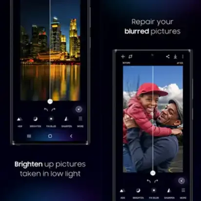 تطبيق  Galaxy Enhance-X من Samsung المدعوم بالذكاء الاصطناعي، لتحسين الصور.