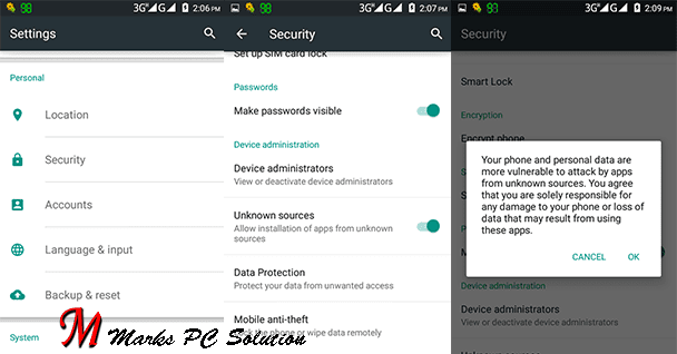 Enabling Unknown Source Apps on Android Phone