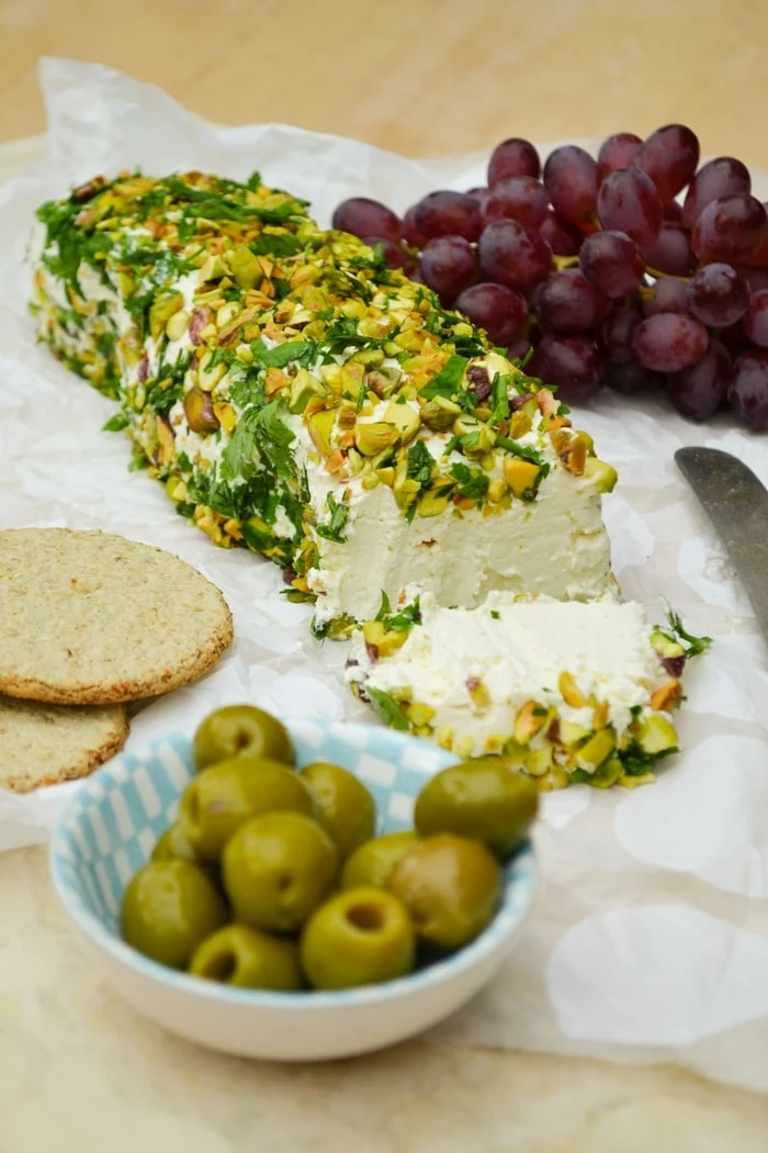 Savoury Cheese Log with Parsley & Pistachios