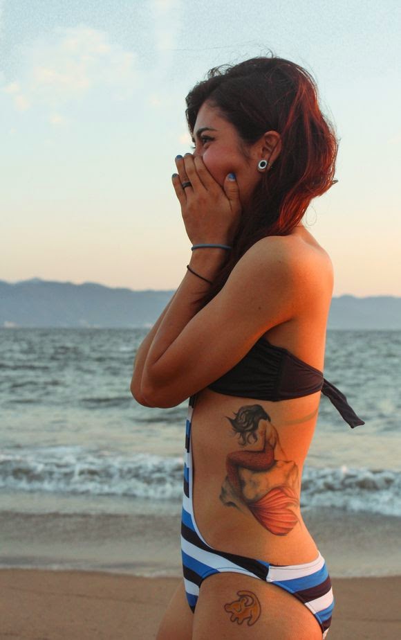 Women In Beach With Mermaid Tattoo, Mermaid Tattoo Design On Beach Women, Incredible Mermaid Tattoo For Women, Women In Beach With Mermaid Tattoo, Women, Parts, Artist,