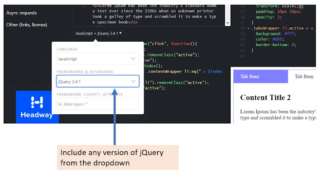 Adding jquery in fiddle