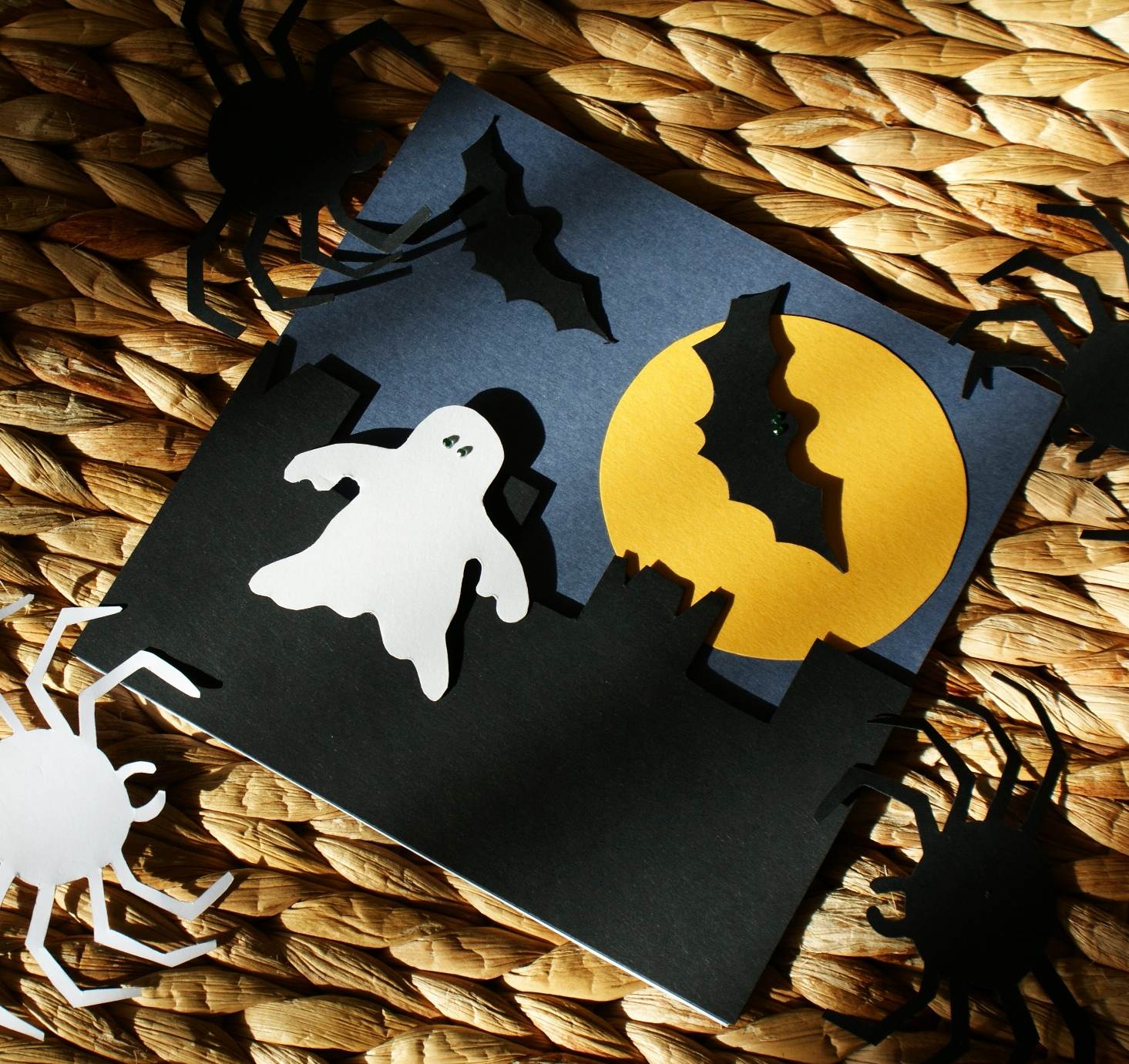  Craft  Magic Handmade Halloween  Cards  Ghost Castle Ruin 