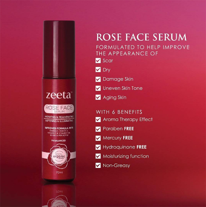 Rose Face Serum Zeeta Hilangkan parut Jerawat dan Jeragat ...