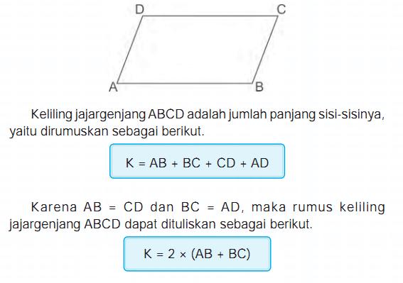 rumus keliling jajar genjang