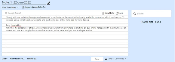 online notepad tool