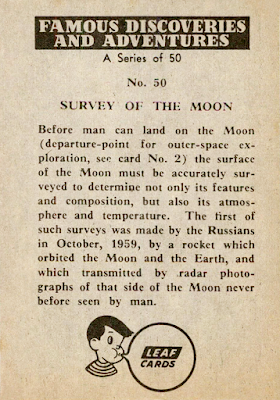 1961 Leaf : Famous Discoveries & Adventures #50 - Survey of the Moon