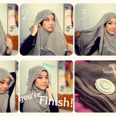 Tutorial Hijab Simple untuk wajah bulat atau kotak 