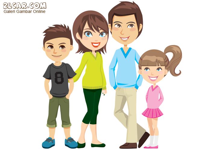 Foto Kartun Keluarga Bahagia