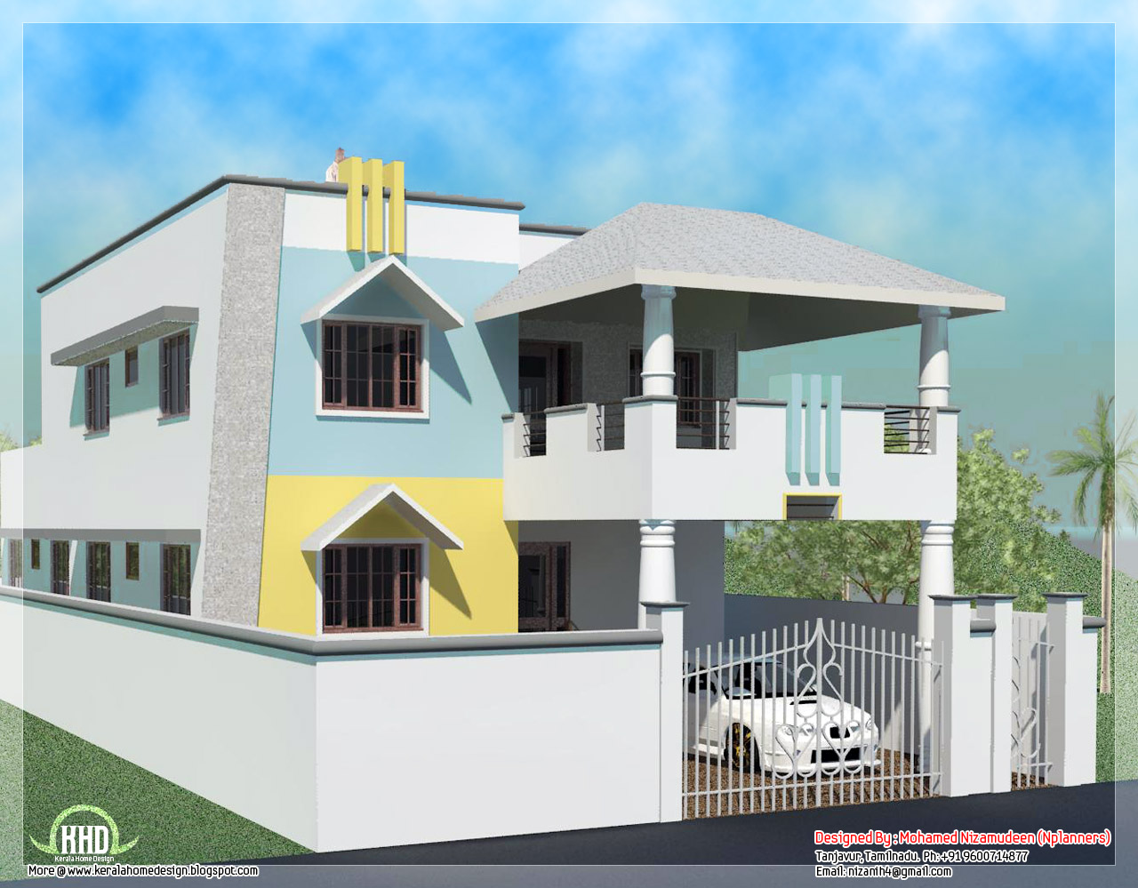 2200 sq  feet  minimalist Tamilnadu  style house  Kerala 