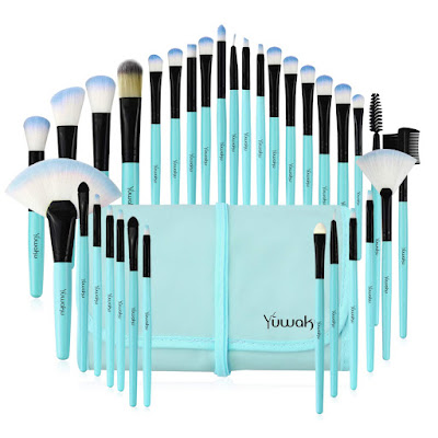 Daxstar 32pcs Premium Cosmetic Make Up Brushes Foundation Blending Blush Concealer Shader Eyeshadow Eyeliner Brushes Set