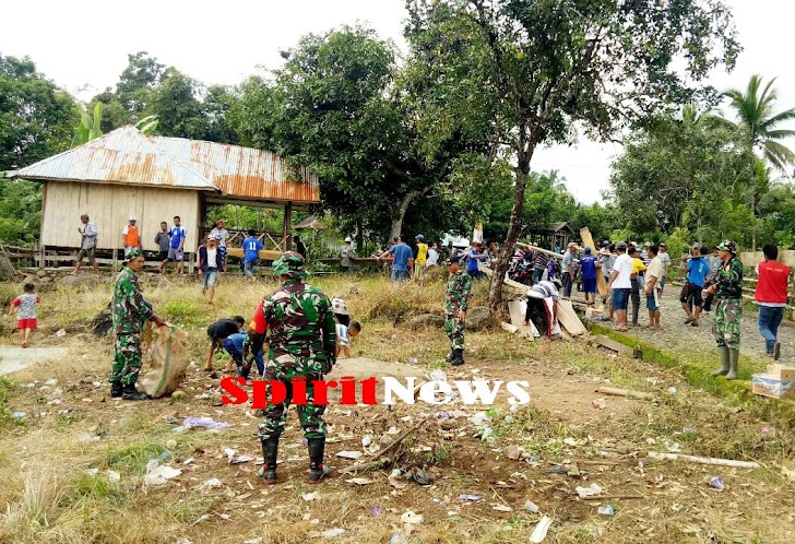 Jelang Pembukaan TMMD Ke-105, Jajaran Kodim 1424/Sinjai Bersam Warga Gelar Kerja Bakti