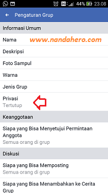 cara mengubah grup tertutup ke publik