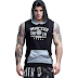 AIMPACT Cotton Sleeveless Hoodie Men Half Zip Fitted Workout Bodybuilding Stringer Gym Athletic Muscle Shirt Tank Top Hoodie 