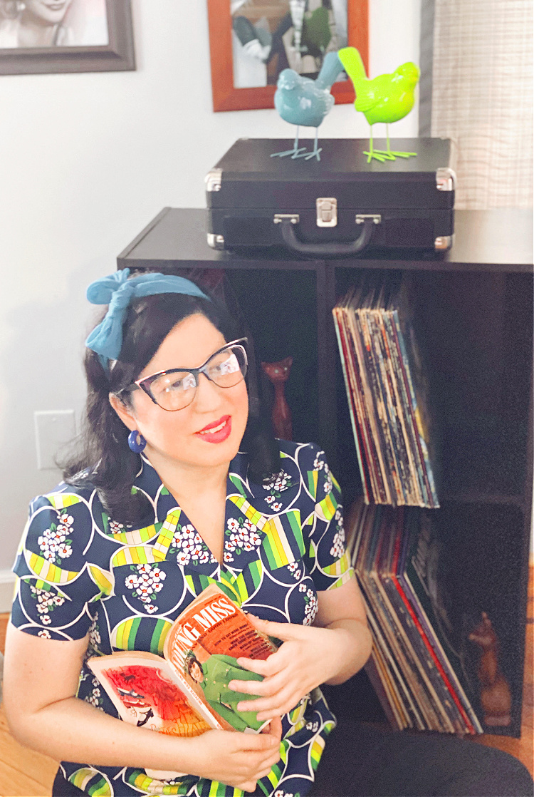 A Vintage Nerd, Vintage Blog, Retro Lifestyle, Young Miss Magazine, Vintage Magazine, Vintage Floral Blouse, Vintage Teen, Vintage Young Miss Magazine, Black Rimmed Cat Eye Glasses, Retro Aesthetic, Vintage Lifestyle, Vintage Blogger