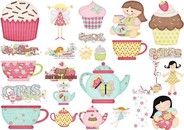 Clipart Té y Cupcakes