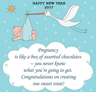 happy new year card announcing pregnancy 2017