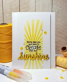 Sunny Studio: Create Your Own Sunshine Sunburst Card by Heidi Criswell (using Sunny Sentiments stamps and Sunshine Word die).